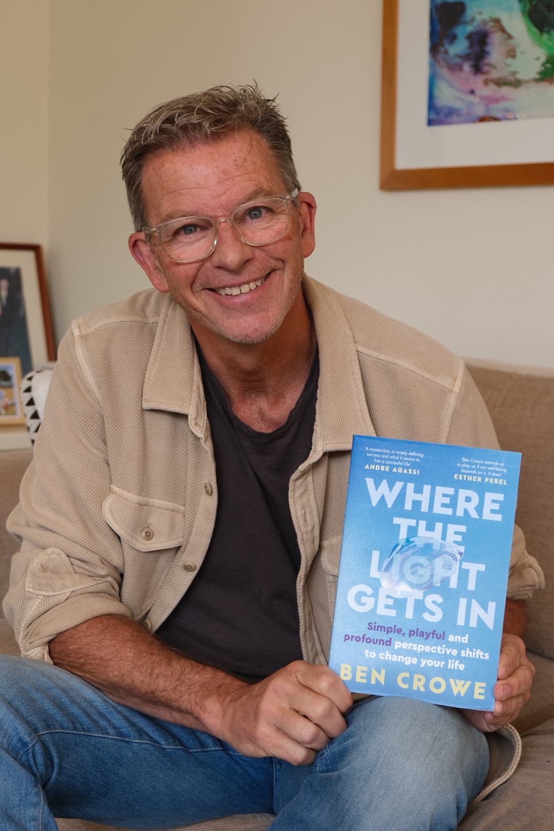 Ben Crowe with his book