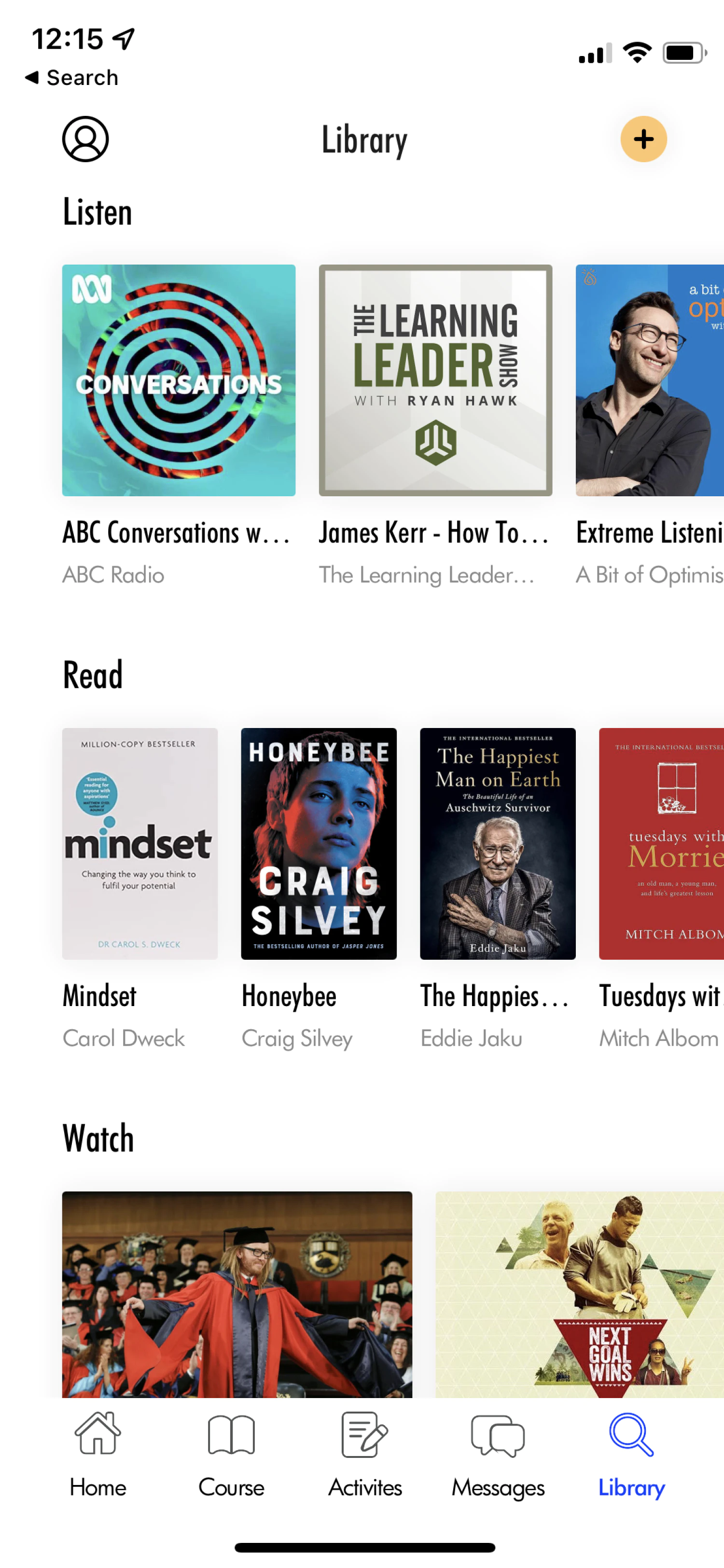 Ted Lasso is a recommendation in the Mojo Crowe app's library.